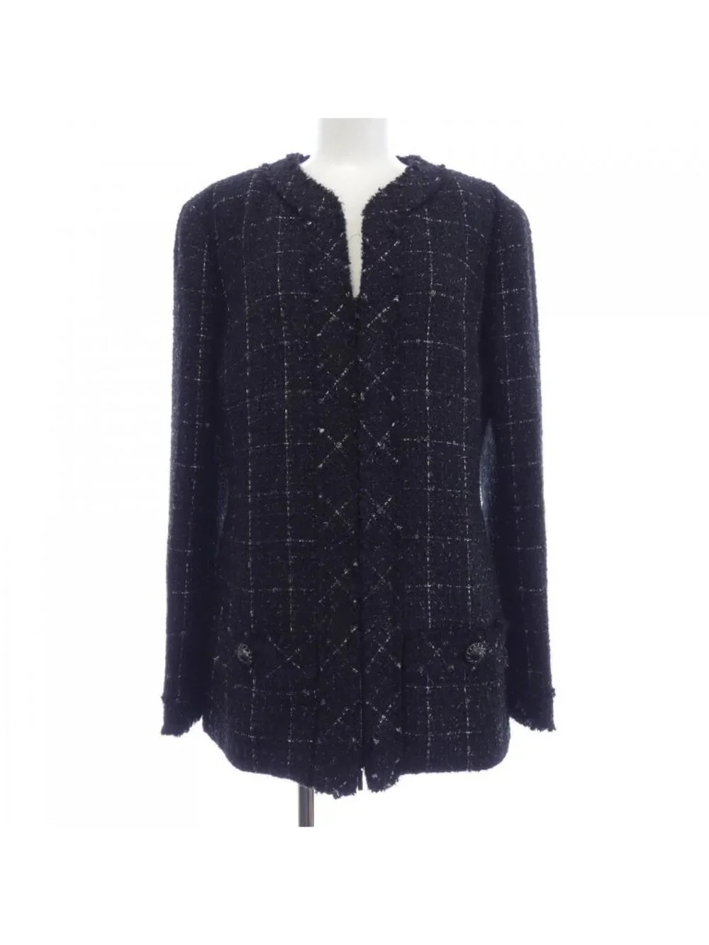 Chanel Collarless Jacket Black